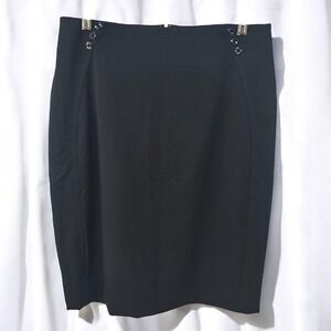 White House Black Market Pencil‎ Skirt Studded Woman 10 Black Preppy Career Work